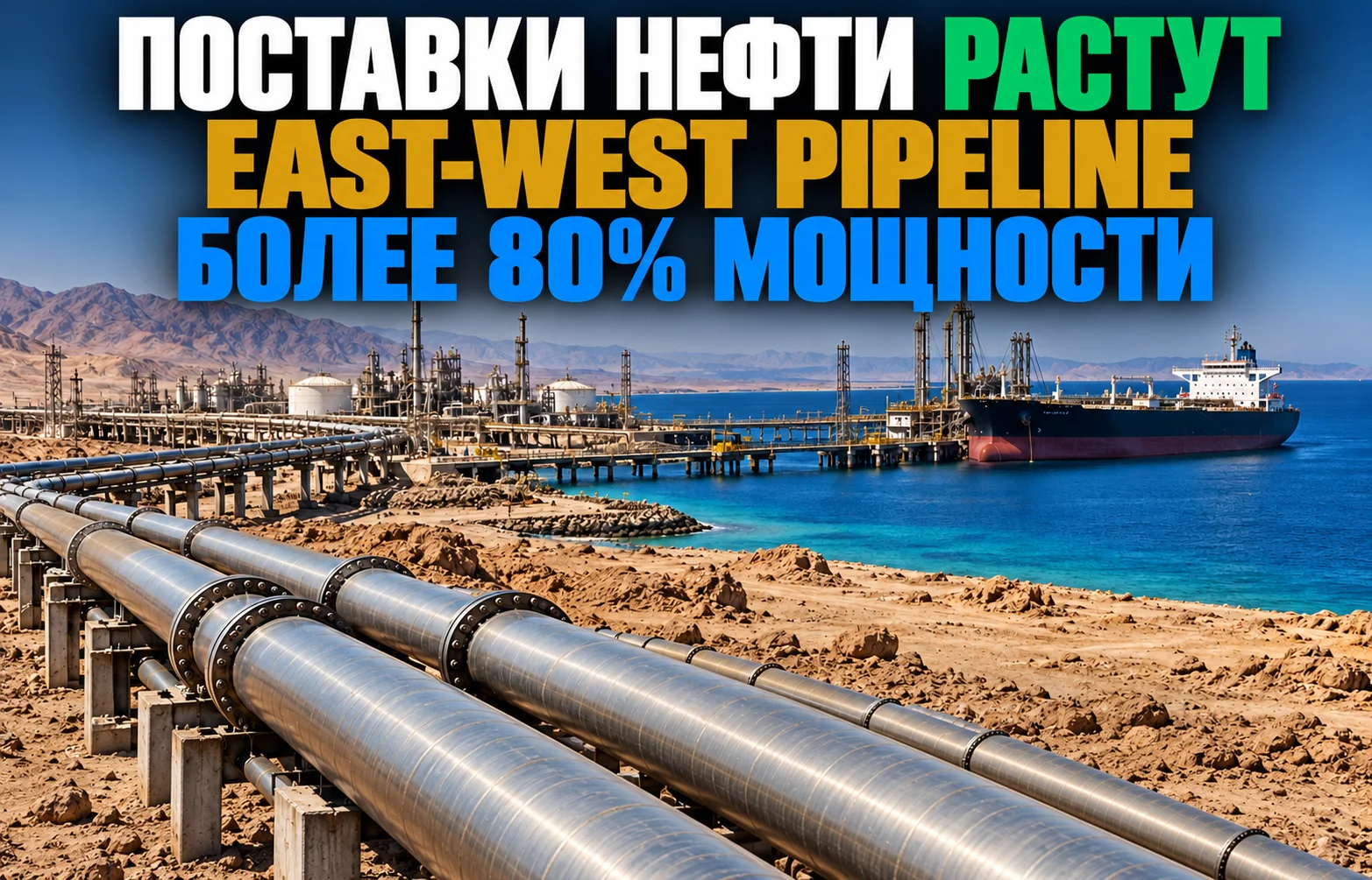 Поставки нефти из Саудовской Аравии растут — нефтепровод E-W загружен на 80%