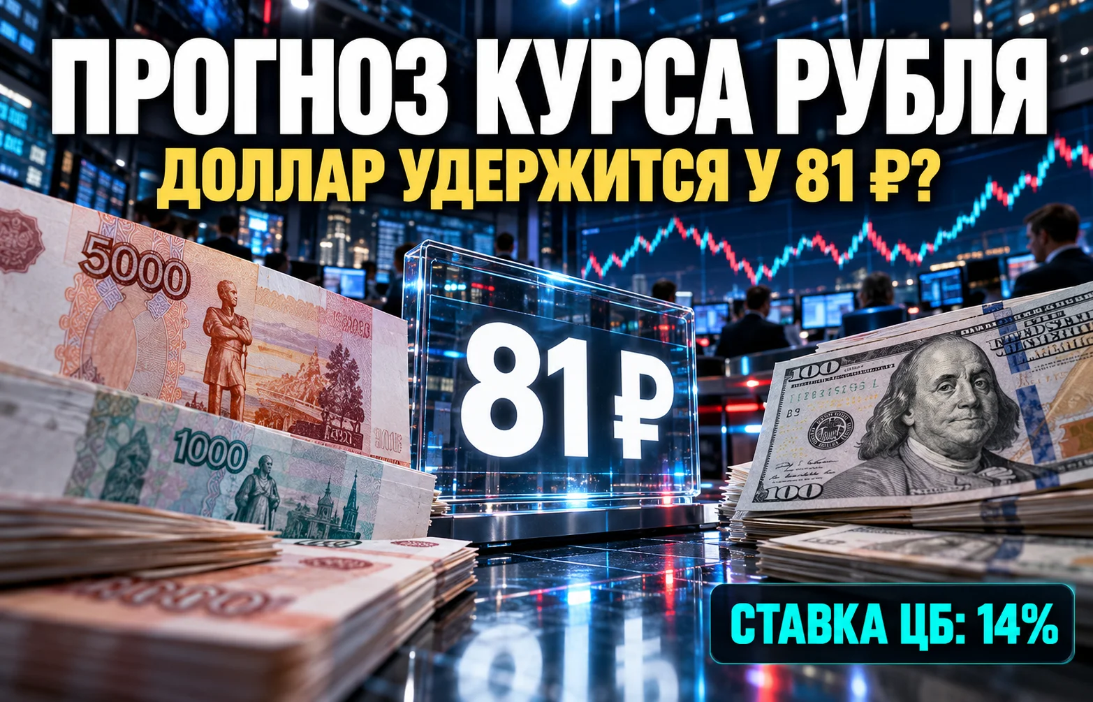 Прогноз курса рубля: удержится ли доллар около 81 ₽?