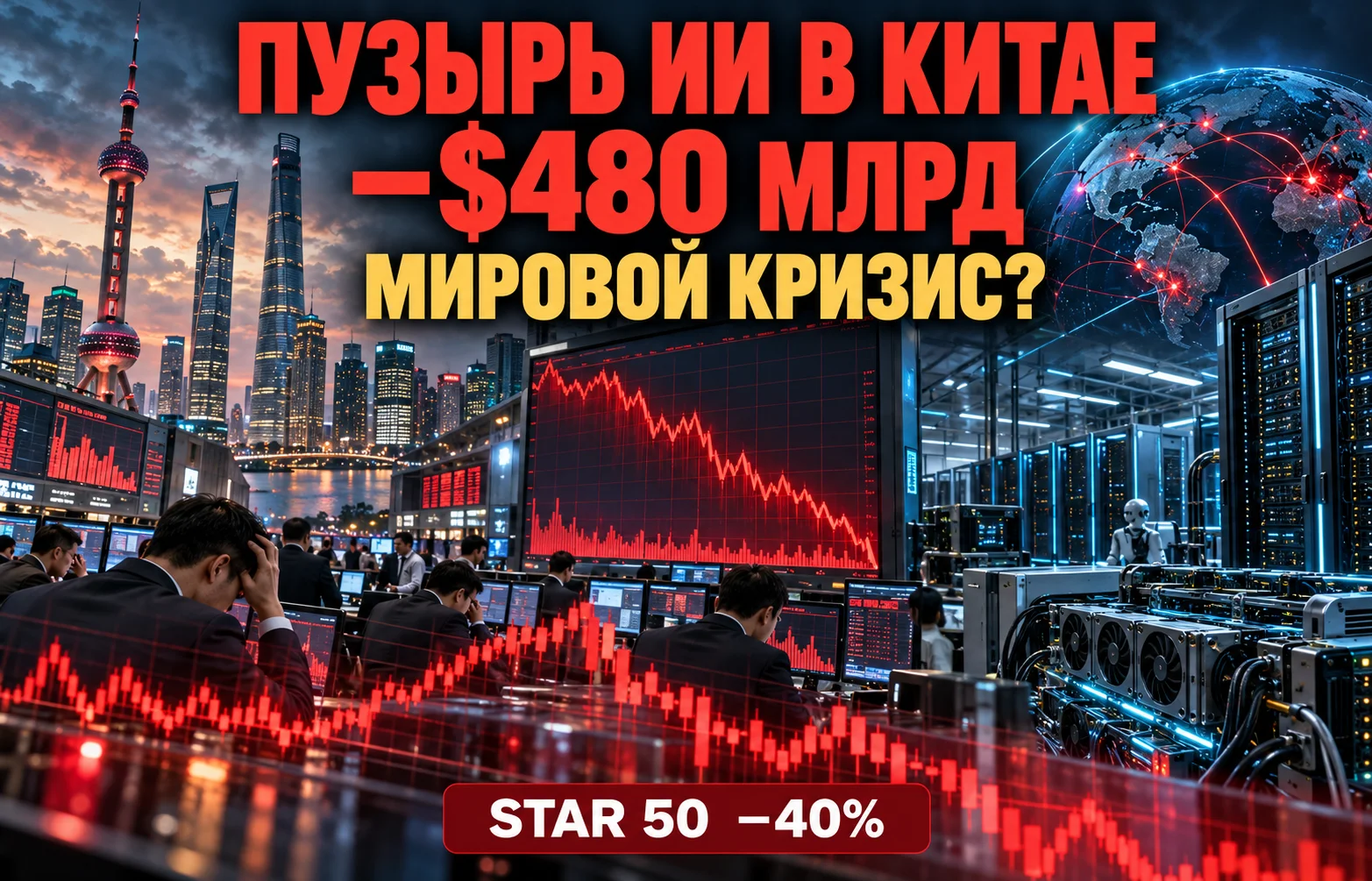 Пузырь ИИ в Китае: обвал на $480 млрд грозит миру кризисом?