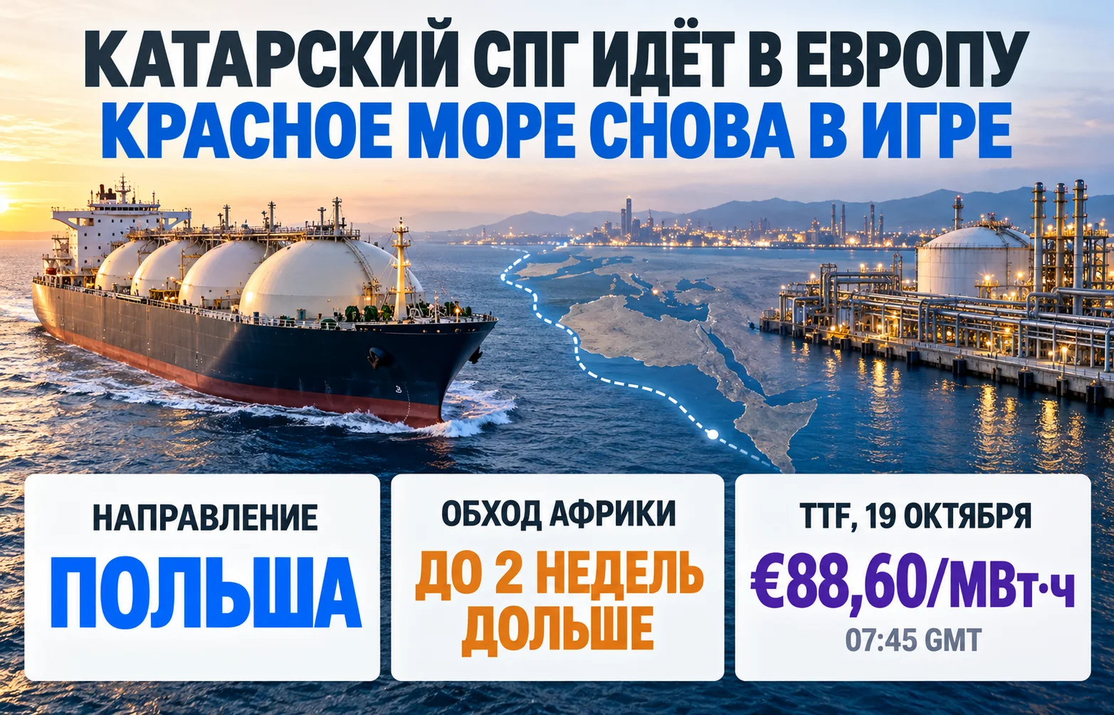 СПГ через Красное море: редкий рейс вопреки угрозам