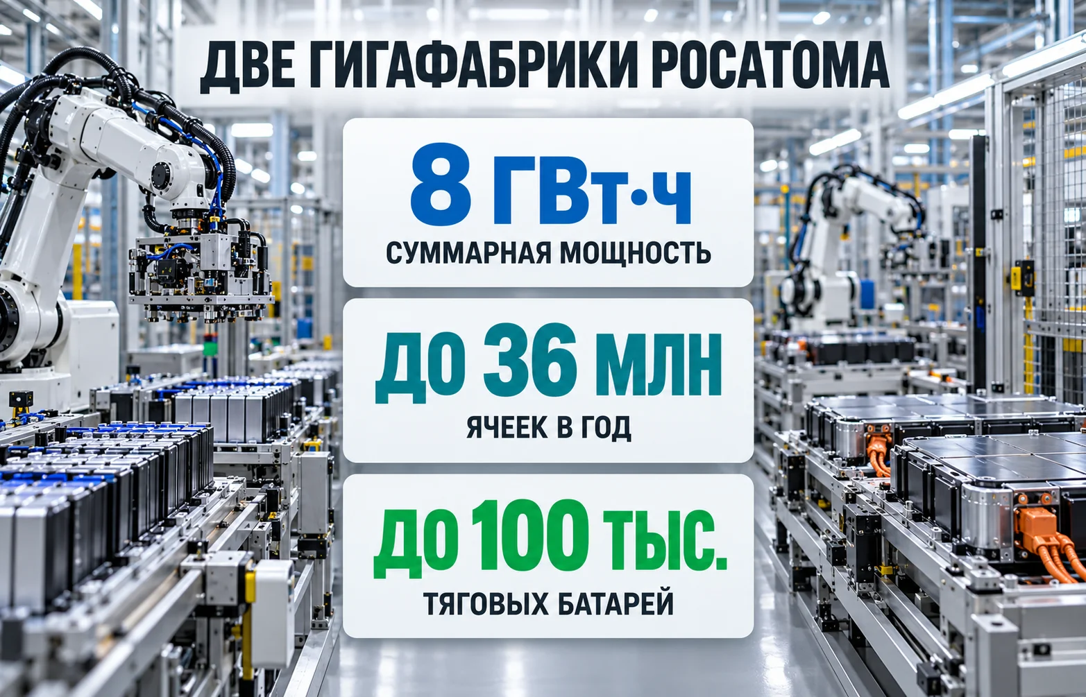 Росатом удвоил производство аккумуляторов в России