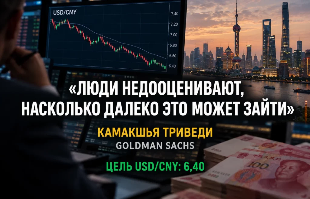 Цитата Камакшьи Триведи из Goldman Sachs о недооценённом потенциале китайского юаня
