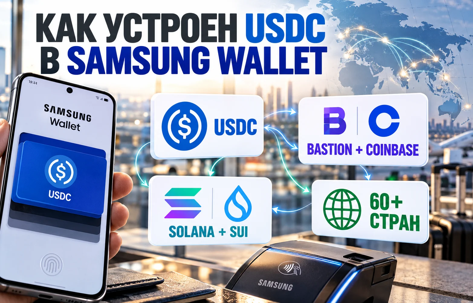 USDC в Samsung Wallet: переводы появятся на 82 млн Galaxy