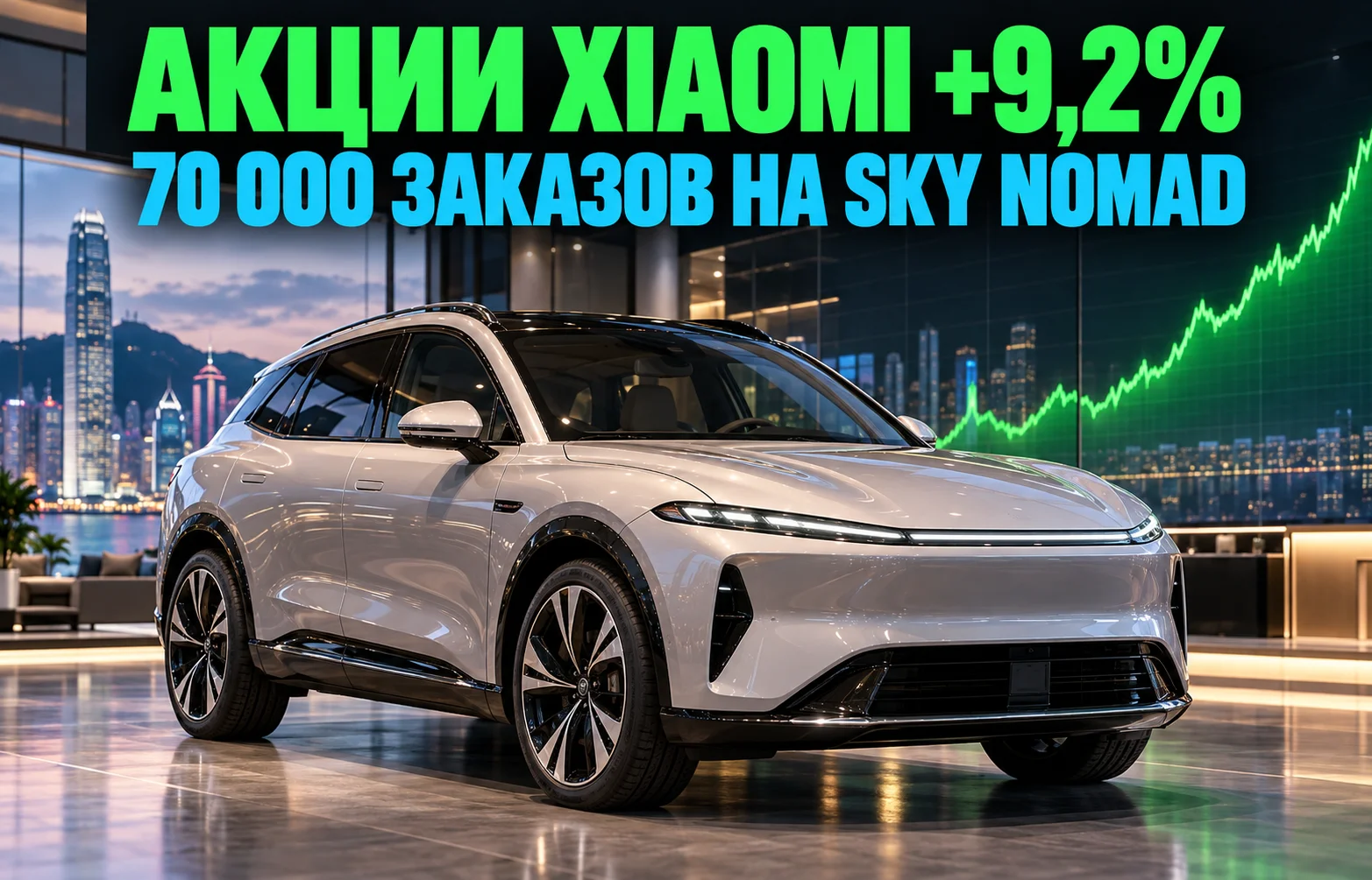 Акции Xiaomi выросли на 9% после 70 тыс. заказов на Sky Nomad